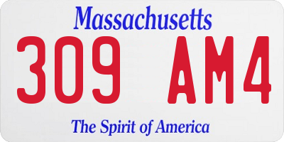 MA license plate 309AM4