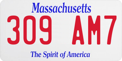 MA license plate 309AM7