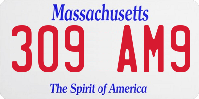 MA license plate 309AM9