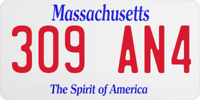 MA license plate 309AN4