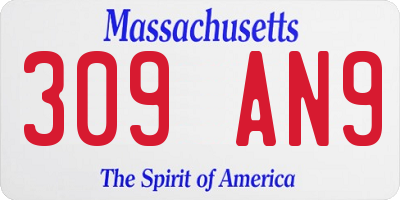 MA license plate 309AN9