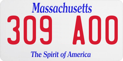 MA license plate 309AO0