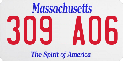MA license plate 309AO6