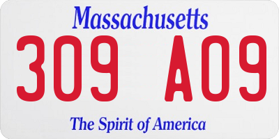 MA license plate 309AO9