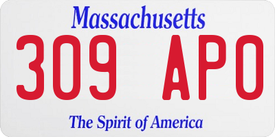 MA license plate 309AP0