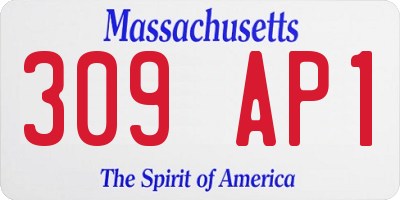 MA license plate 309AP1