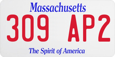 MA license plate 309AP2