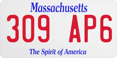 MA license plate 309AP6