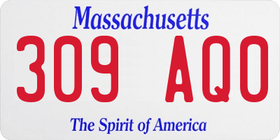 MA license plate 309AQ0