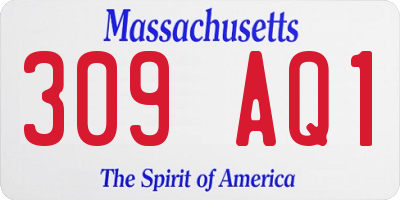 MA license plate 309AQ1