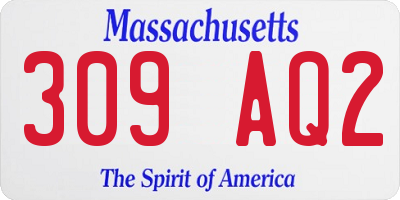 MA license plate 309AQ2