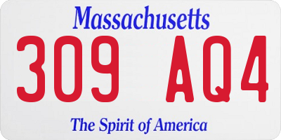 MA license plate 309AQ4