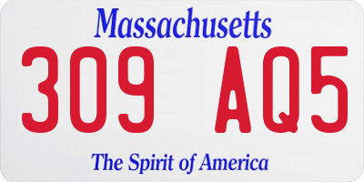 MA license plate 309AQ5