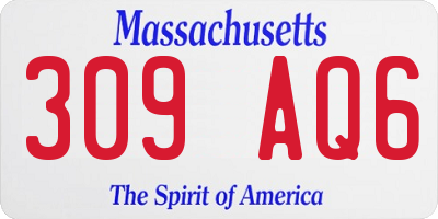 MA license plate 309AQ6