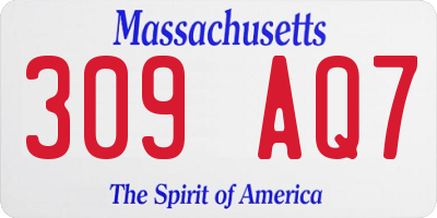 MA license plate 309AQ7