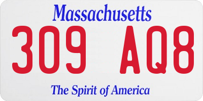MA license plate 309AQ8
