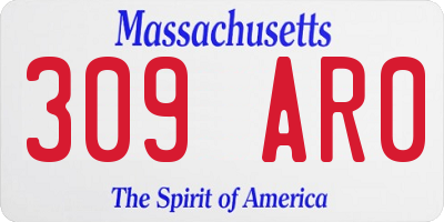 MA license plate 309AR0