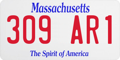MA license plate 309AR1