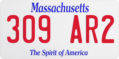 MA license plate 309AR2