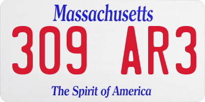 MA license plate 309AR3