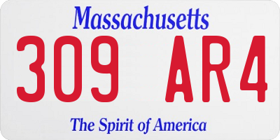 MA license plate 309AR4