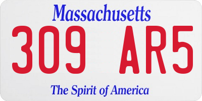 MA license plate 309AR5