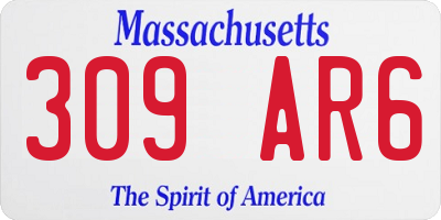 MA license plate 309AR6