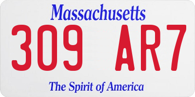 MA license plate 309AR7