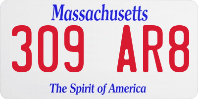MA license plate 309AR8