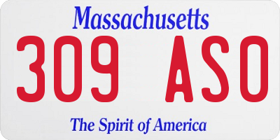 MA license plate 309AS0