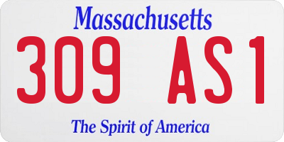 MA license plate 309AS1