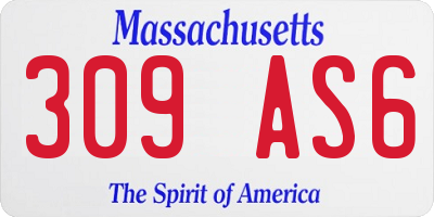 MA license plate 309AS6