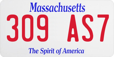 MA license plate 309AS7