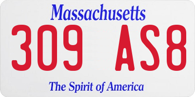 MA license plate 309AS8