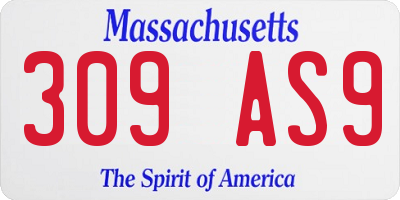 MA license plate 309AS9