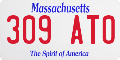 MA license plate 309AT0