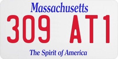 MA license plate 309AT1