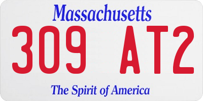 MA license plate 309AT2