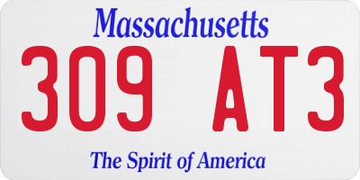 MA license plate 309AT3