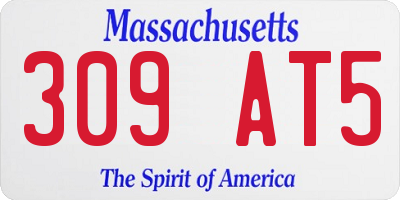 MA license plate 309AT5