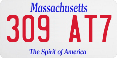 MA license plate 309AT7
