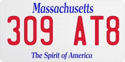 MA license plate 309AT8