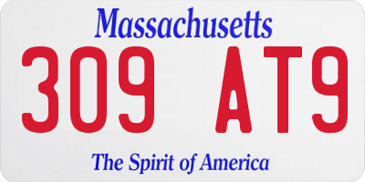 MA license plate 309AT9