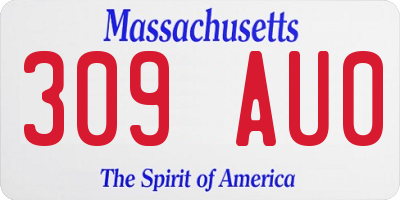 MA license plate 309AU0