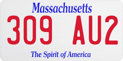 MA license plate 309AU2