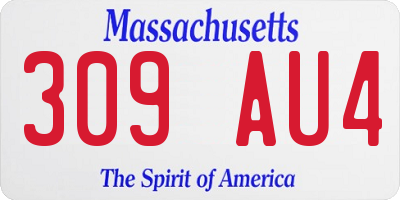MA license plate 309AU4