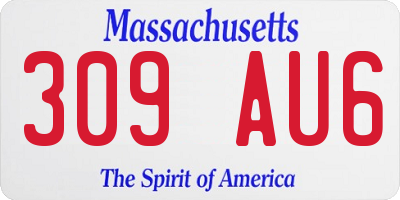 MA license plate 309AU6