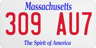 MA license plate 309AU7
