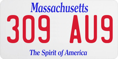 MA license plate 309AU9