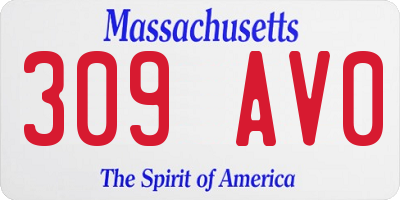 MA license plate 309AV0
